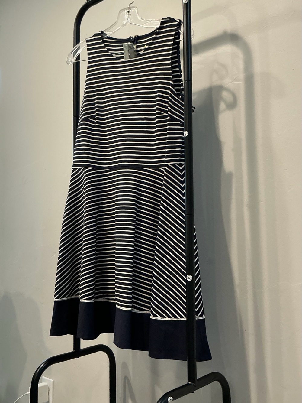 kate spade Navy and White Striped Sleeveless Fit-and-Flare Dress
